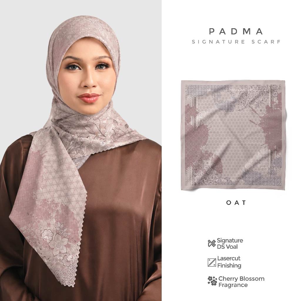 DS Modest - Selaras Scarf Premium Voal Hijab Segi Empat Motif Floral Dymatic