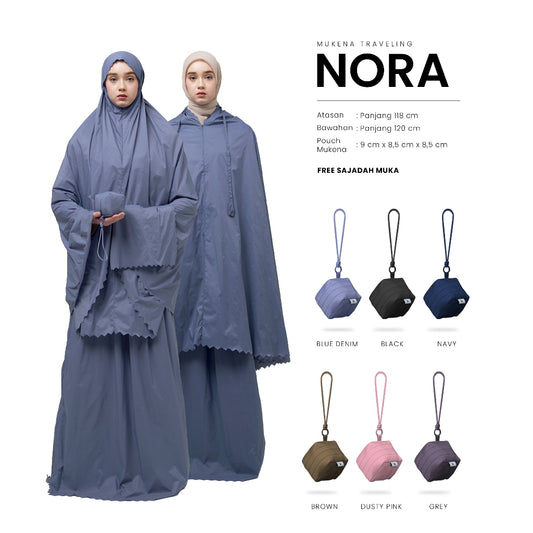 DS Modest - Paket Mukena Travel Nora 2 in 1 dan Sajadah Genggam Travel MURI