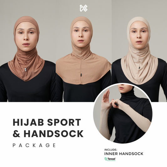DS Modest - Paket Hemat Hijab Sport Tencel dan Handsock Tencel