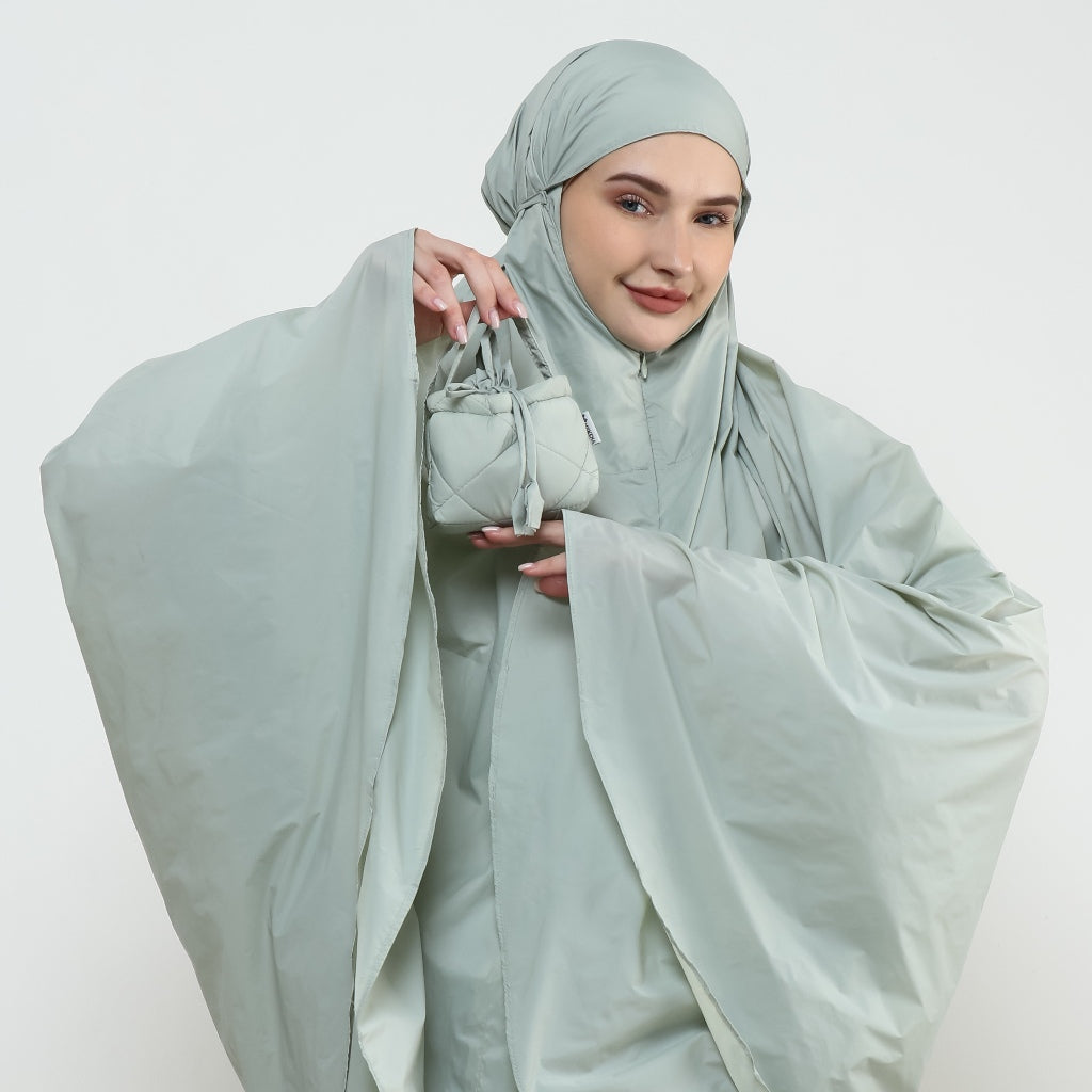 DS Modest - Paket Hemat Mukena Travel Ayra 2 in 1 dan Sajadah Genggam MURI