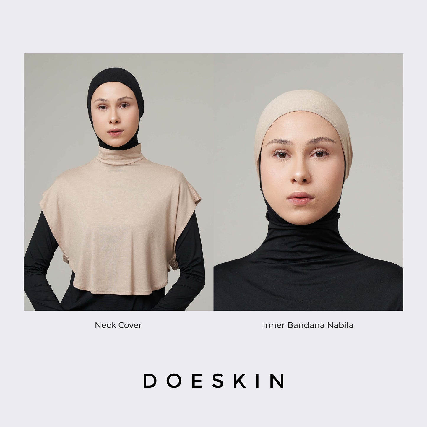 DS Modest - Paket Hemat Inner Bandana & Deker Leher Tencel Premium