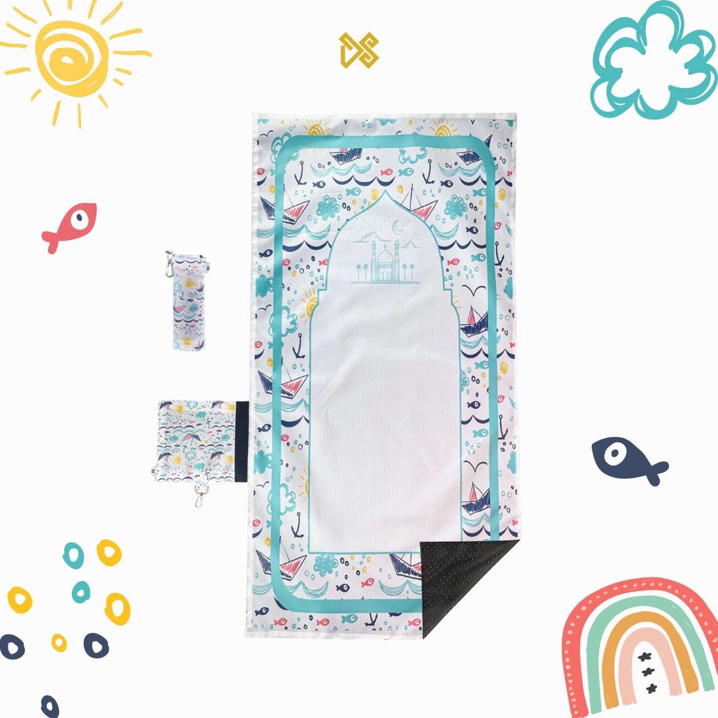 DS Modest – Anti-Slip Handheld Travel Prayer Mat for Kids