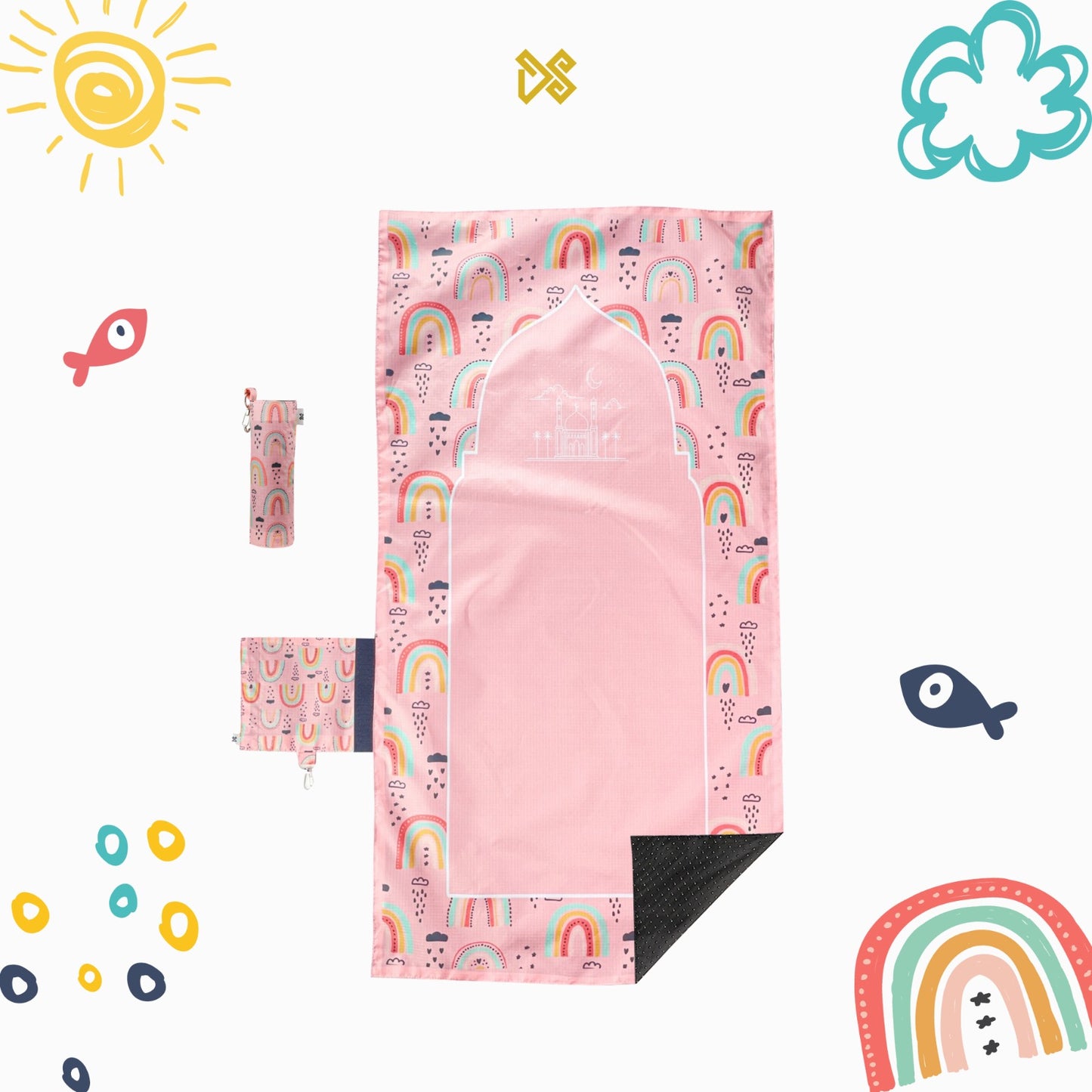 DS Modest – Anti-Slip Handheld Travel Prayer Mat for Kids
