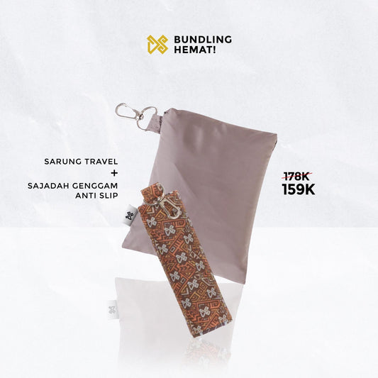 PAKET SARUNG TRAVEL DAN SAJADAH ANTI SLIP