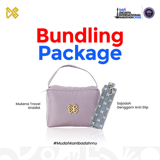DS Modest - Paket Mukena Travel Khaira 2 in 1 dan Sajadah Genggam Travel Anti Slip