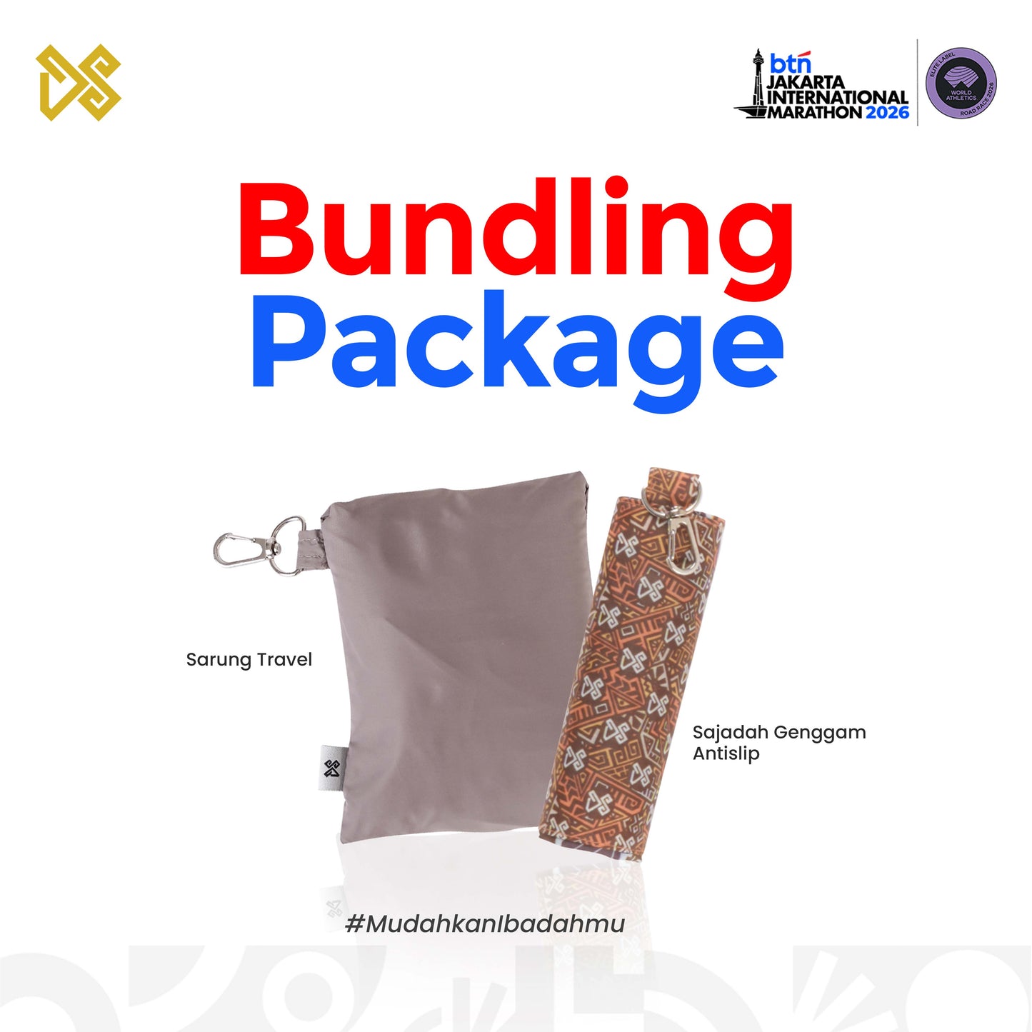 DS Modest - Paket Sarung Travel dan Sajadah Genggam Anti Slip