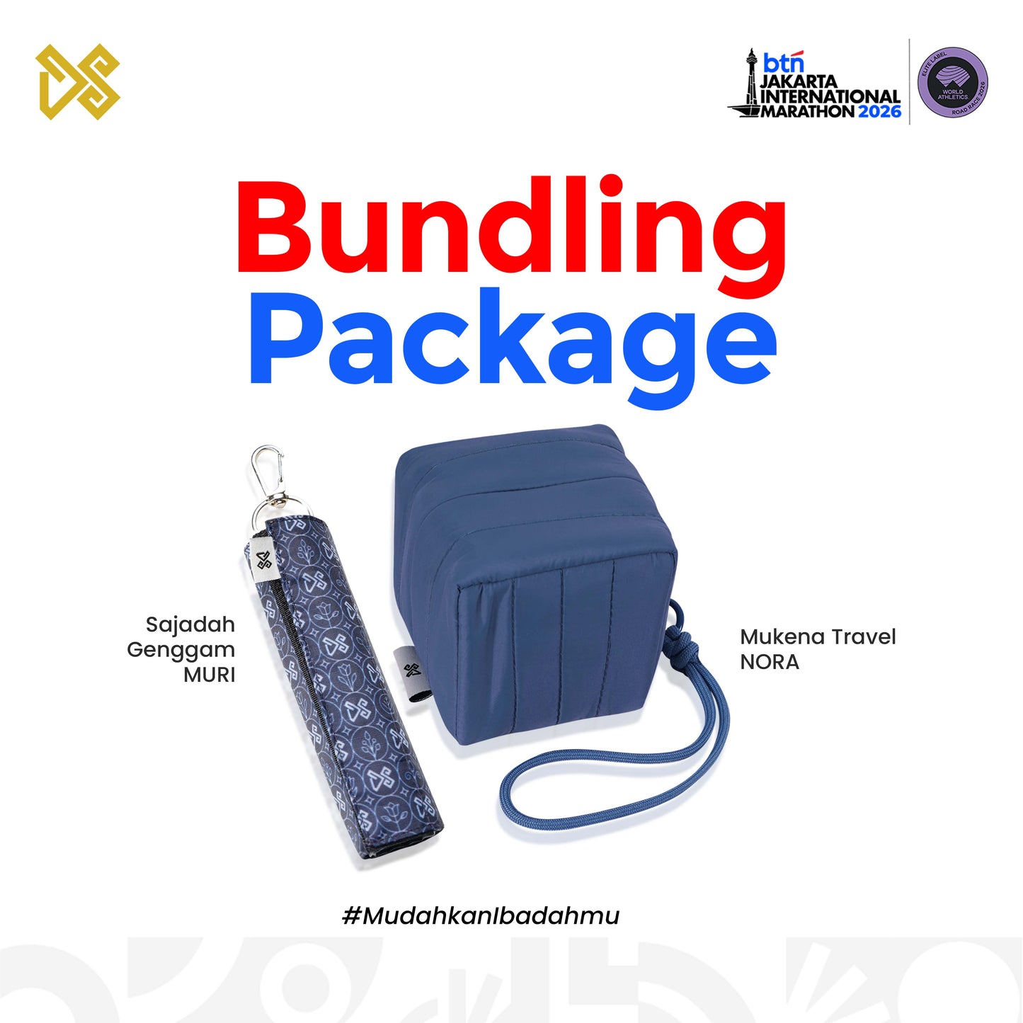 DS Modest - Paket Mukena Travel Nora 2 in 1 dan Sajadah Genggam Travel MURI