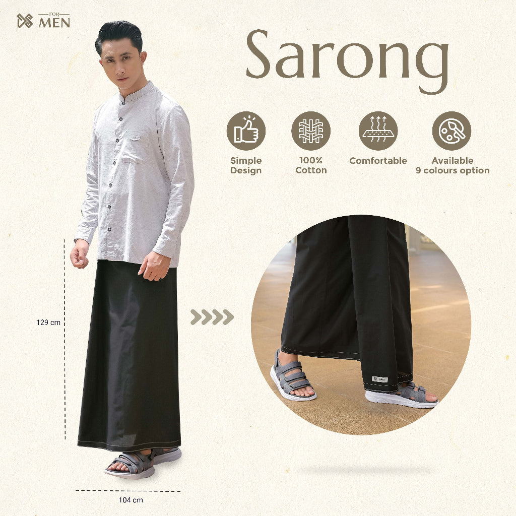 DS Modest – Plain Cotton Sarung – DS Men