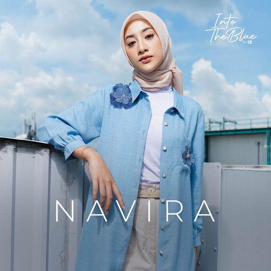 DS Modest – Women’s Linen Tunic Top Into The Blue Series – Navira