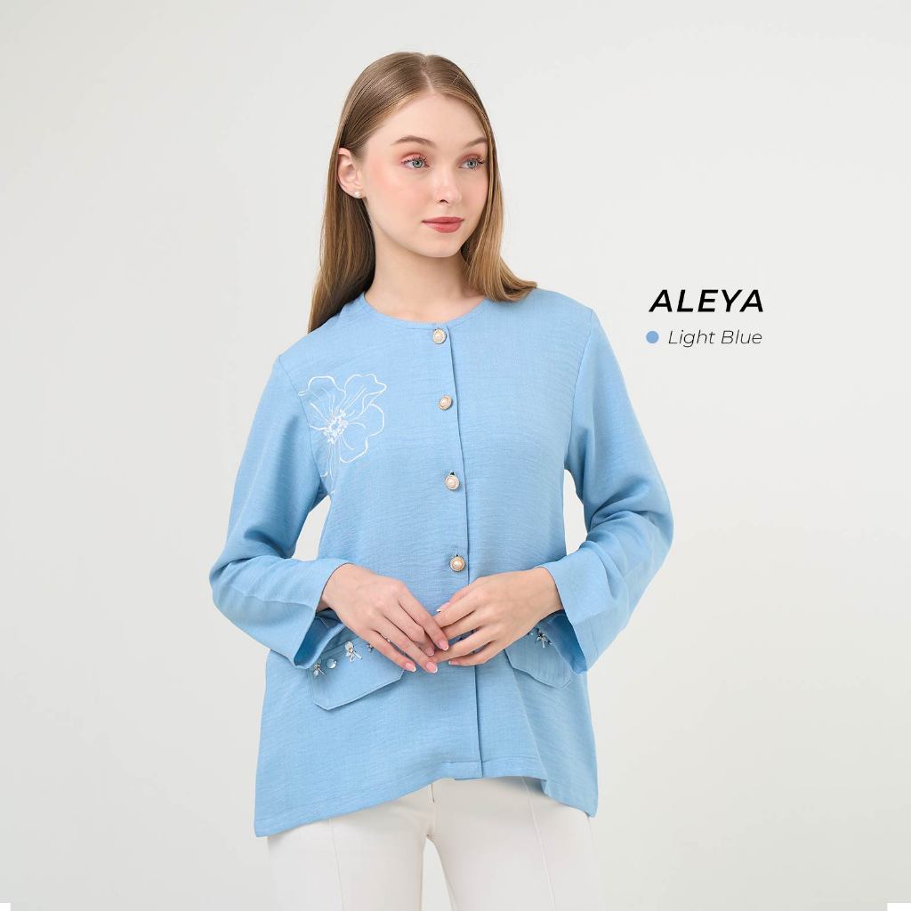 DS Modest – Women’s Linen Shirt Top Into The Blue Series – Aleya