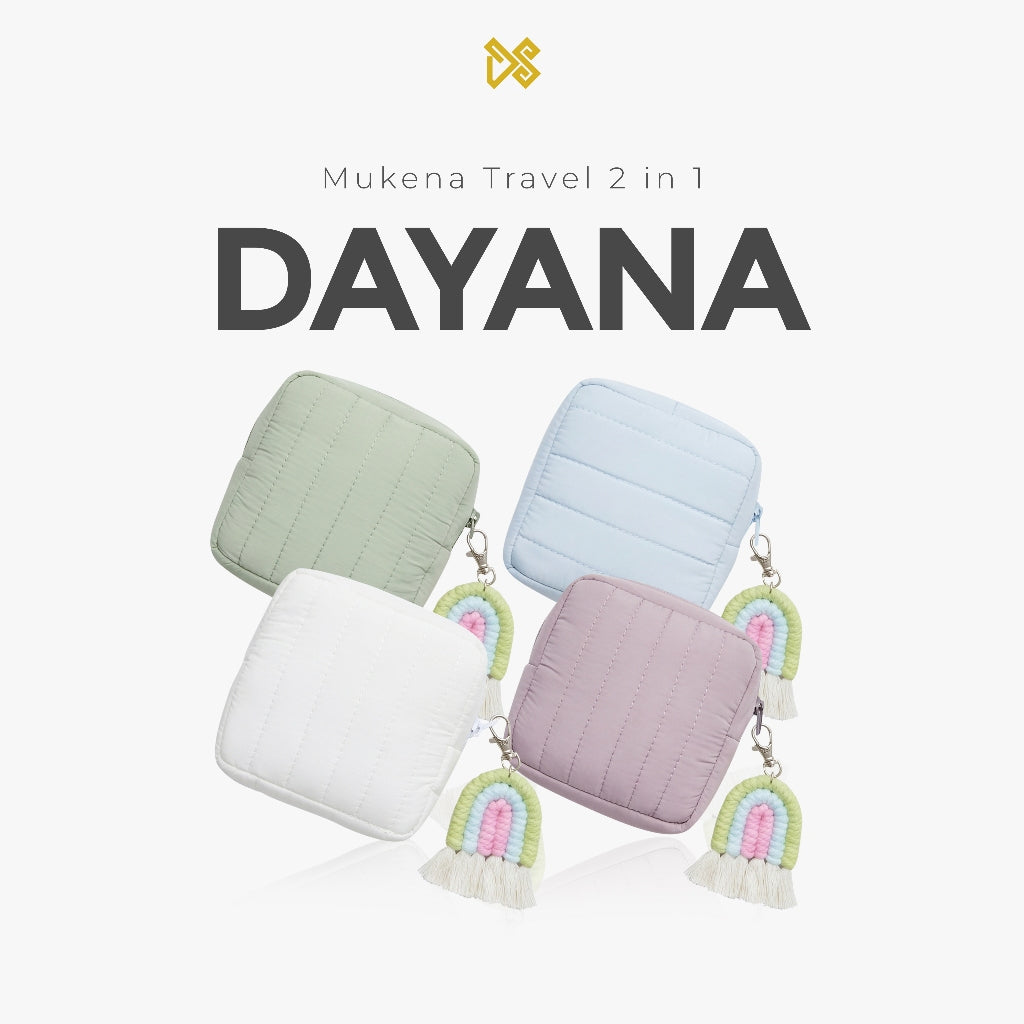 DS Modest - Mukena Traveling Mini Pouch Premium 2 in 1 - Dayana (Ritsleting Leher)