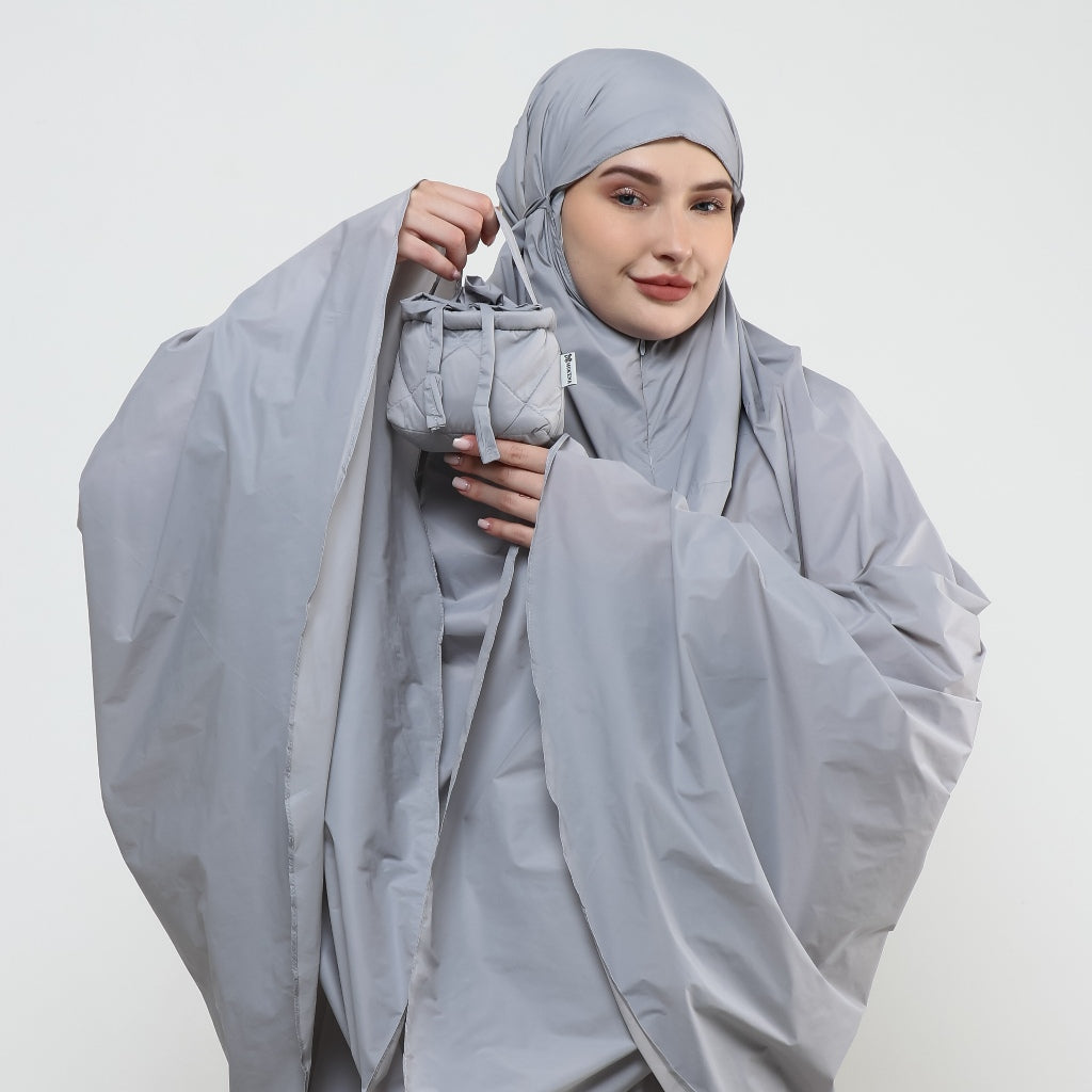 DS Modest - Paket Hemat Mukena Travel Ayra 2 in 1 dan Sajadah Genggam MURI