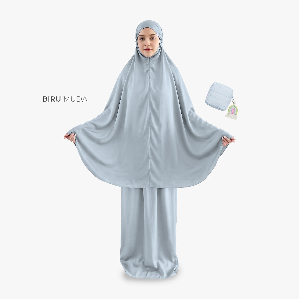 DS Modest - Mukena Traveling Mini Pouch Premium 2 in 1 - Dayana (Ritsleting Leher)