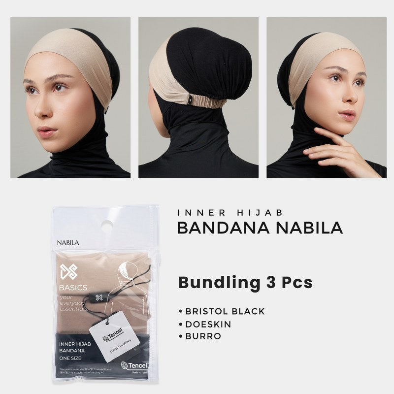 DS Modest - Paket Hemat Ciput Bandana Inner Basic Tencel Essentials