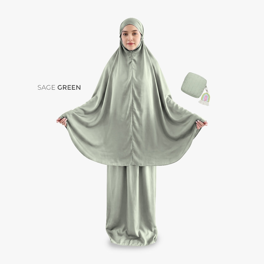 DS Modest - Mukena Traveling Mini Pouch Premium 2 in 1 - Dayana (Ritsleting Leher)