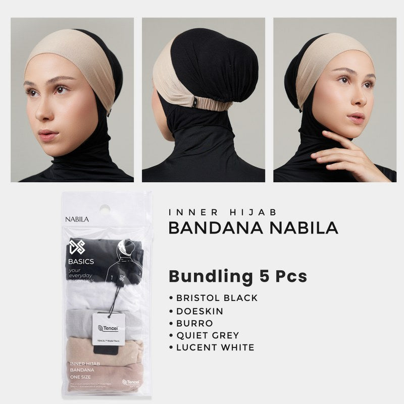 DS Modest - Paket Hemat Ciput Bandana Inner Basic Tencel Essentials