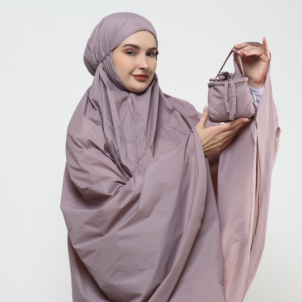 DS Modest - Paket Hemat Mukena Travel Ayra 2 in 1 dan Sajadah Genggam MURI