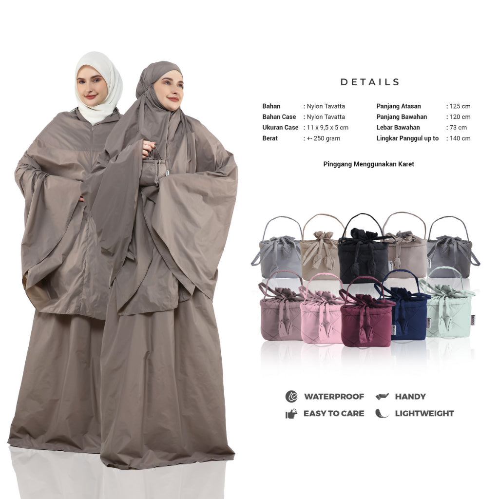 DS Modest - Paket Hemat Mukena Travel Ayra 2 in 1 dan Sajadah Genggam MURI