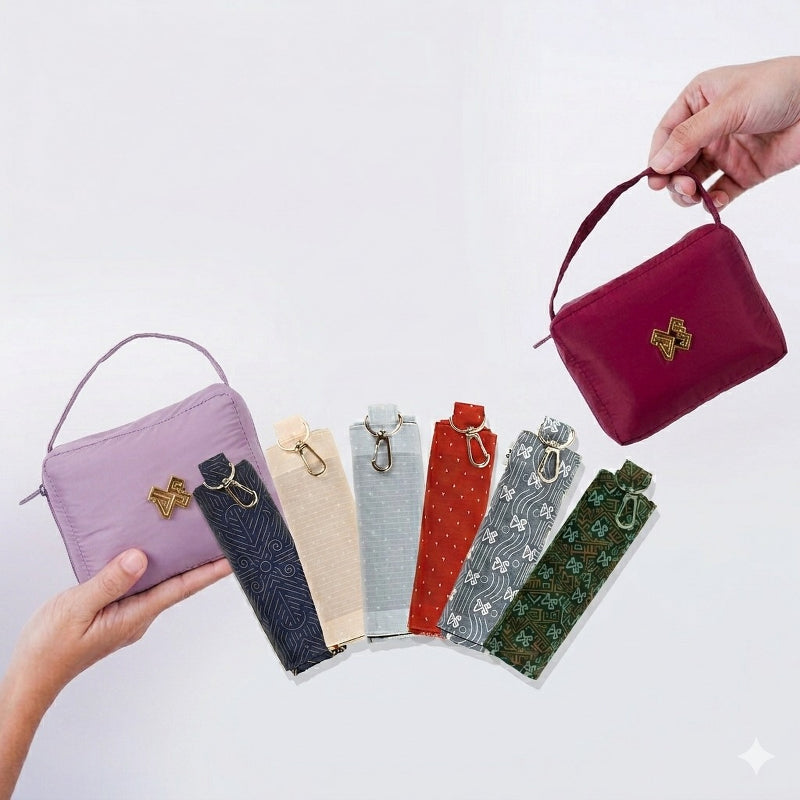 DS Modest - Paket Mukena Travel Khaira 2 in 1 dan Sajadah Genggam Travel Anti Slip