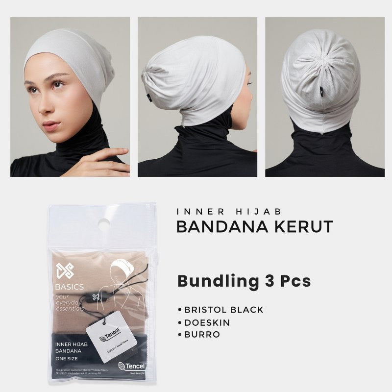 DS Modest - Paket Hemat Ciput Bandana Inner Basic Tencel Essentials