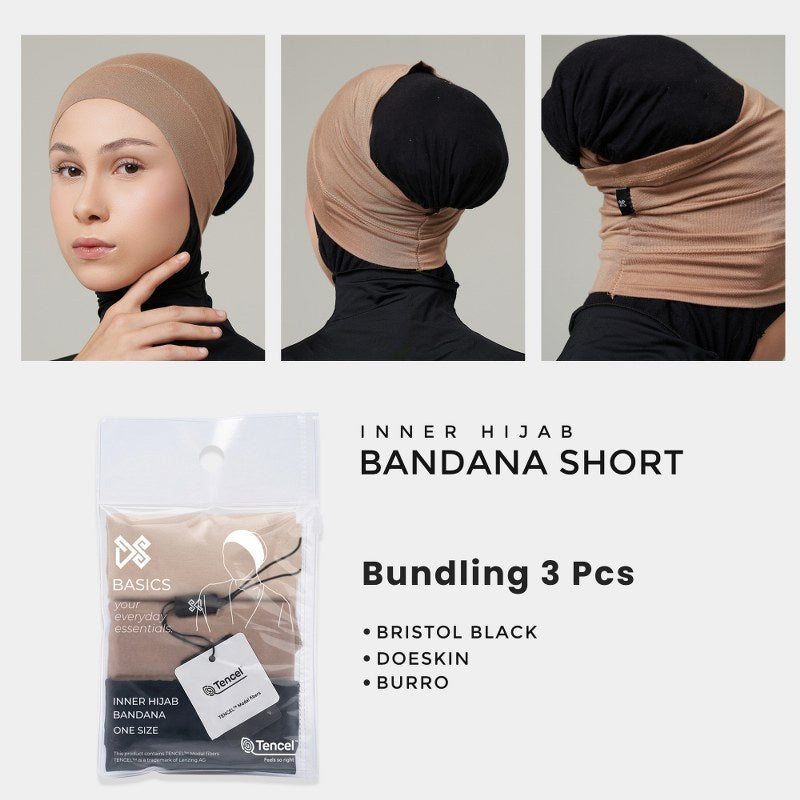 DS Modest - Paket Hemat Ciput Bandana Inner Basic Tencel Essentials