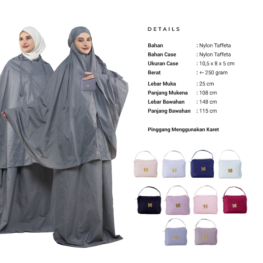 DS Modest - Paket Mukena Travel Khaira 2 in 1 dan Sajadah Genggam Travel Anti Slip