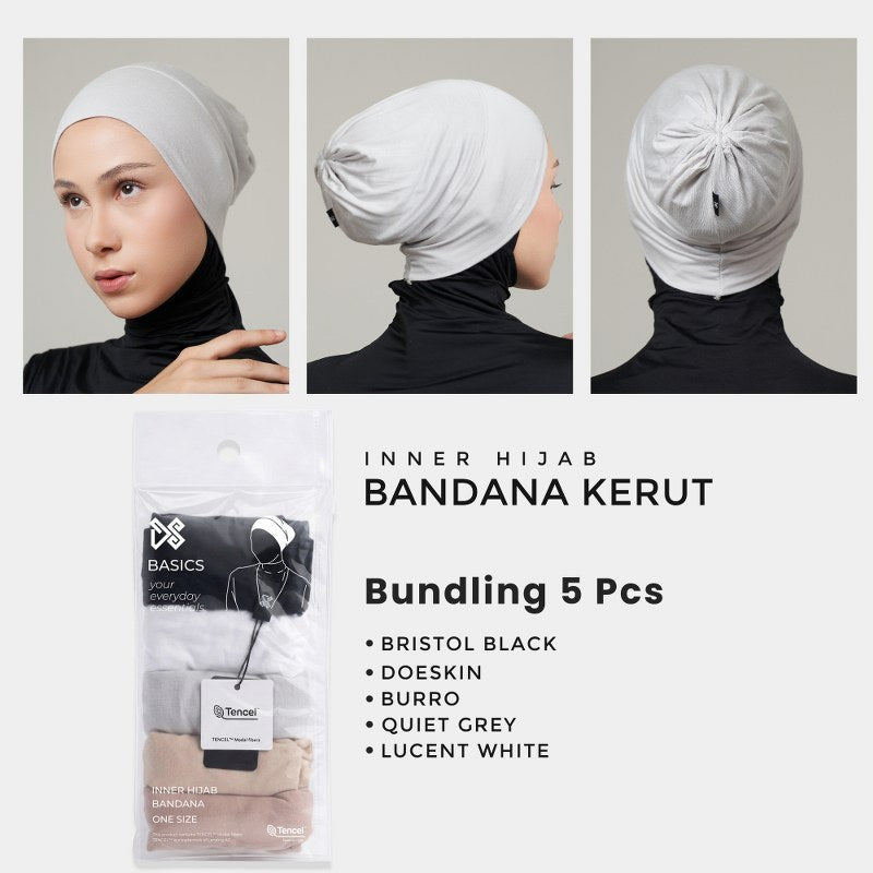 DS Modest - Paket Hemat Ciput Bandana Inner Basic Tencel Essentials